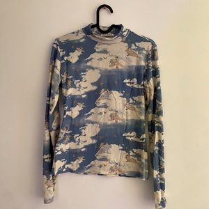 RARE/SOUGHT AFTER!!!! Long sleeve Mock Turtleneck with Cloud and Cherub Pattern